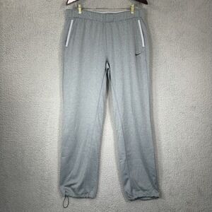 Nike Sweatpants Mens Large Gray Standard Fit Athletic Training Dri Fit Fleece